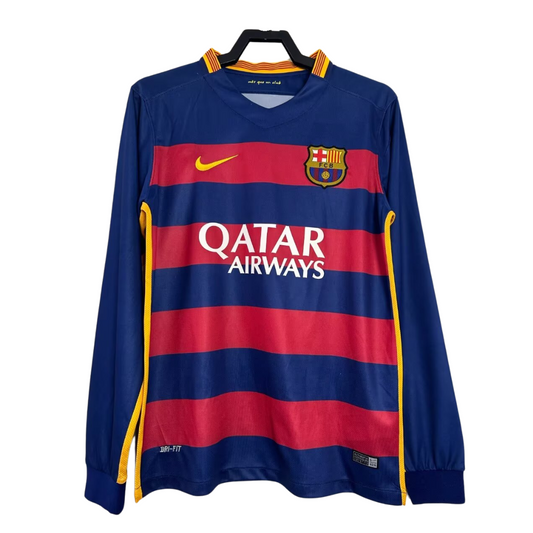 Barcelona Long Sleeve Home Shirt - 2015-16